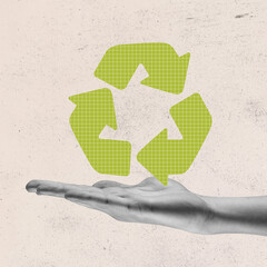 Contemporary art collage, modern creative design. Idea, inspiration, saving environment, ecology,...