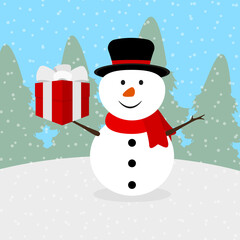 Snowman with porark surprise for christmas 