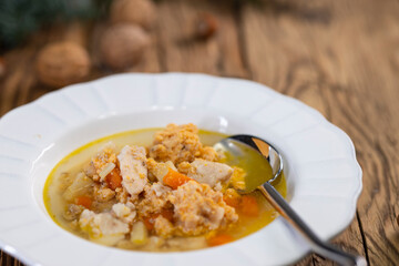 Traditional Christmas food in Czech Republic - fish soup