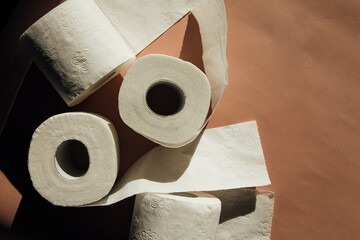 toilet paper on a light background
