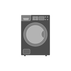 The icon of a washing machine for washing fabrics on a white background.