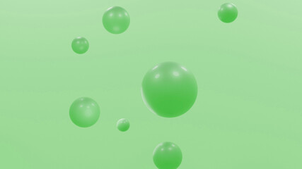 drops of water on green background