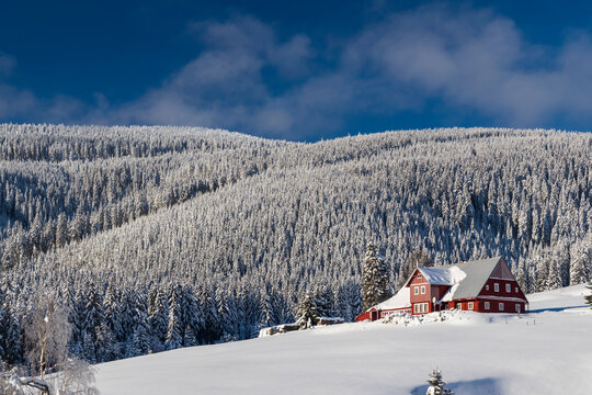 Winter landscape around Horni Mala Upa, Giant Mountains (Krkonose), Northern Bohemia, Czech Republic