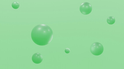 water drops on green background