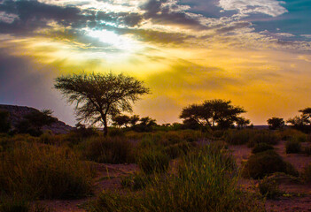 sunset in the mountains