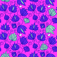 Seamless hand drawn floral cute pattern for textie, texture, wrapping
