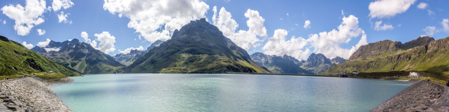 Silvretta mountain lake in Austria in Alps