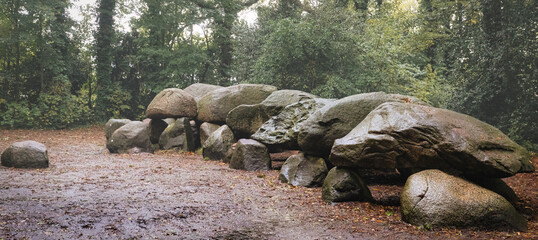 Dolmen D27 is located on the northeast side of Borger in the Dutch province of Drenthe. The...