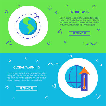 Ecology banner templates with place for text