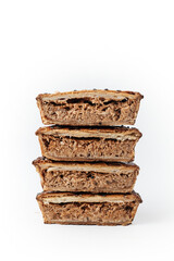 cutaway english pie on white background