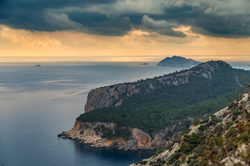 Fototapeta na wymiar Adrasan Bay and Suluada in the blue and green of the Mediterranean