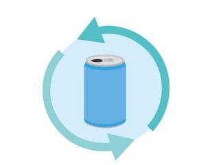 缶のリサイクルマーク　アルミ缶　ベクターイラスト