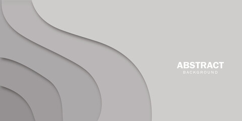 Grey vector background  in paper cut style. Business banner.