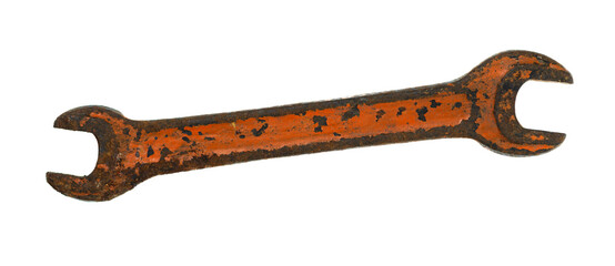 Old wrenches on a white background