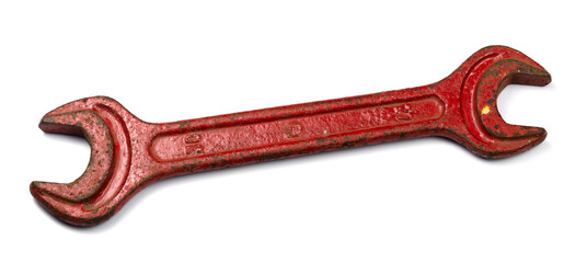 Old wrenches on a white background