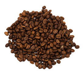 Coffee beans on a white background