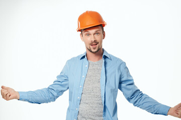 male builders blueprints builder isolated background