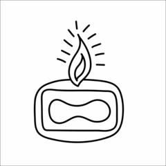 Aroma candle doodle vector illustration. Hand drawn hygge element.