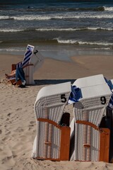 Kosze plażowe plaża morze Bałtyk bałtyckie