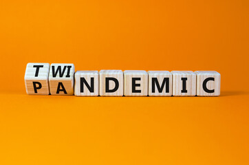 Pandemic or twindemic symbol. Turned cubes and changed the word 'pandemic' to 'twindemic'....
