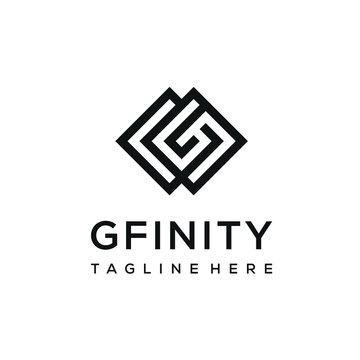 initials letter G infinity logo design 