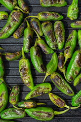 Grilled green pepper. Pimientos de padron, Spanish tapas