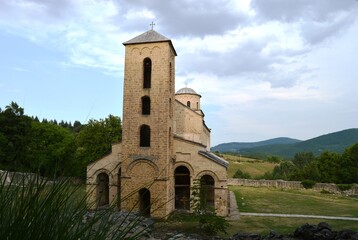 Fototapeta na wymiar an old Serbian Orthodox stone monastery