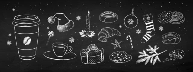 Christmas decoration design elements for cafe