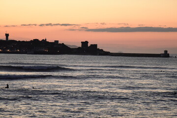 Obraz premium Coucher de soleil sur le fort de Socoa Pays basque