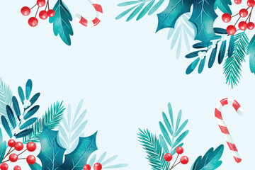 watercolor christmas background vector design illustration