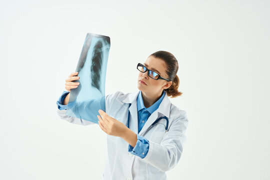 nurse diagnostics patient scan isolated background