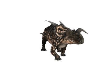 Einiosaurus in different angles and poses rendered on white background, 3D rendering illustration.