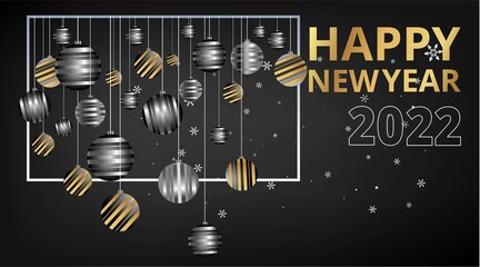 Happy New Year Elegant vector illustration for banner, flyer and greeting card.