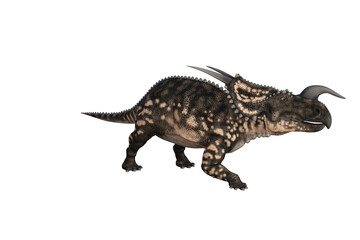 Einiosaurus in different angles and poses rendered on white background, 3D rendering illustration.