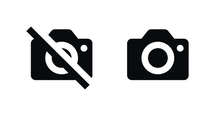 camera icon, No camera sign icon, ban camera icon, No Photography Sign