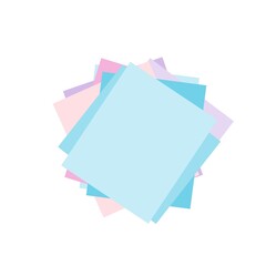 Origami colorful paper. Stack of colored paper. Vector illustration. Stack of Notepad. Top view paper.