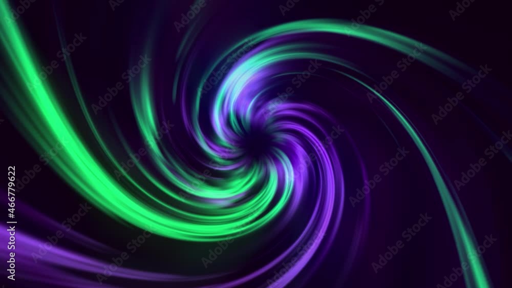 Poster spiral moving background with purple and green color combination, seamless loop. motion. spreading t