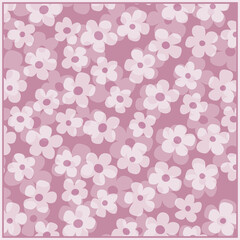 Print for kerchief, bandana, scarf, handkerchief, shawl, neck scarf. Squared pattern with ornament for fabric, textile, silk products. Paisley vector with flowers in nordic style.Floral folk tracery