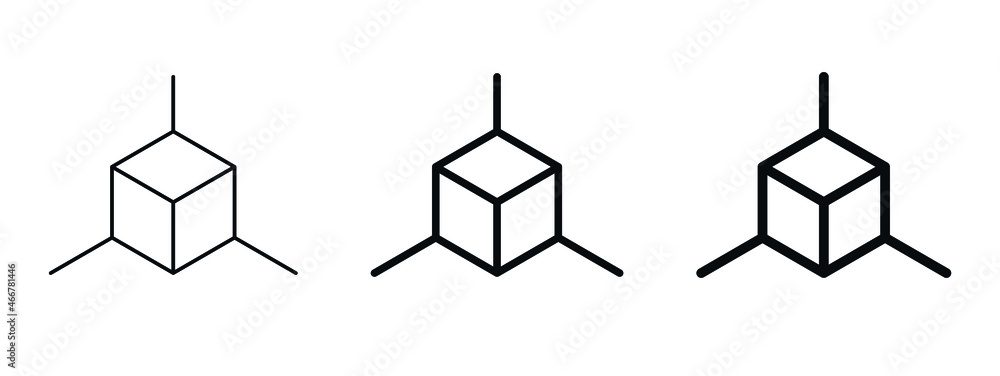 Aufkleber Cube icon in vector, Augmented reality. cube symbol, 3D Cube line icon, Abstract Cube Hexagon Logo for website design and mobile, app development	
