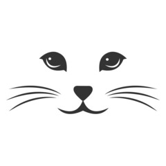 Illustration of a cute cat muzzle on a white background