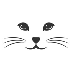 Illustration of a cute cat muzzle on a white background