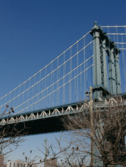 Fototapeta premium bridge over the river in winter, DUMBO, Brooklyn