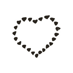 Doodle heart icon. Love symbol. Cute hand drawn vector graphic illustration isolated on white background. Simple outline style sign. Art sketch pattern