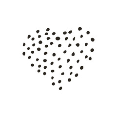 Doodle heart icon. Love symbol. Cute hand drawn vector graphic illustration isolated on white background. Simple outline style sign. Art sketch pattern