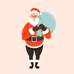 Santa claus is coming and bringing christmas gifts 