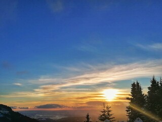 sunset in the mountains