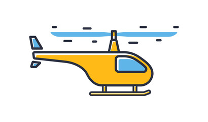 Helicopter icon. Air transport isolated on white background. Design elements, colored. Element for mobile concepts and web apps. Flat style vector illustration.