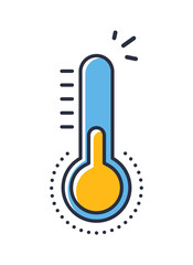 Thermometer vector icon. Temperature icon isolated on white background. Design elements, colored. Element for mobile concepts and web apps. Flat style vector illustration.