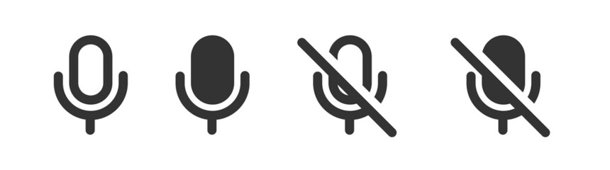 Obraz premium Voice record icon. Recorder symbol. Web microphone sign. Audio mic icon. Microphone simple illustration in vector flat