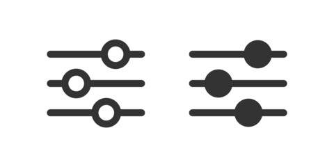 Setting icon. Control icon. Filter line symbol. Web control sign, equalizer simple illustration in flat